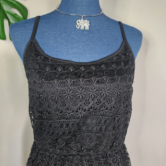H&M Divided Black Lace Overlay Tank Dress - Picture 3 of 8
